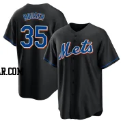 Adrian Houser Men's New York Mets Black Replica 2022 Alternate Jersey