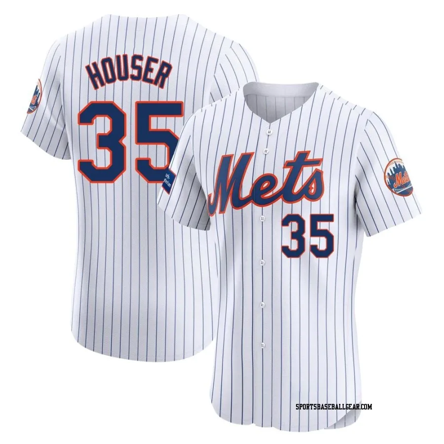 Adrian Houser Men's New York Mets White Elite Home Patch Jersey