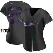 Adrian Houser Women's Milwaukee Brewers Black Holographic Replica Alternate Jersey