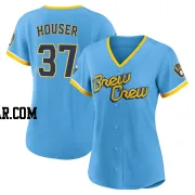 Adrian Houser Women's Milwaukee Brewers Blue Authentic Powder 2022 City Connect Jersey