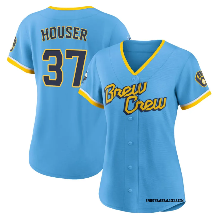 Adrian Houser Women's Milwaukee Brewers Blue Authentic Powder 2022 City Connect Jersey