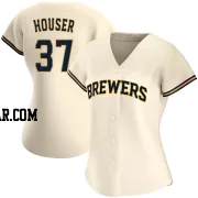 Adrian Houser Women's Milwaukee Brewers Cream Authentic Home Jersey