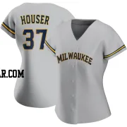 Adrian Houser Women's Milwaukee Brewers Gray Authentic Road Jersey