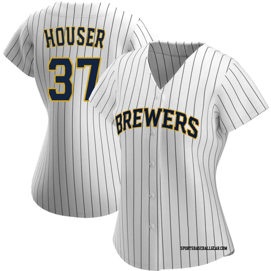 Adrian Houser Women's Milwaukee Brewers White/Navy Authentic Alternate Jersey