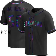 Adrian Morejon Men's San Diego Padres Black Holographic Replica Alternate Jersey