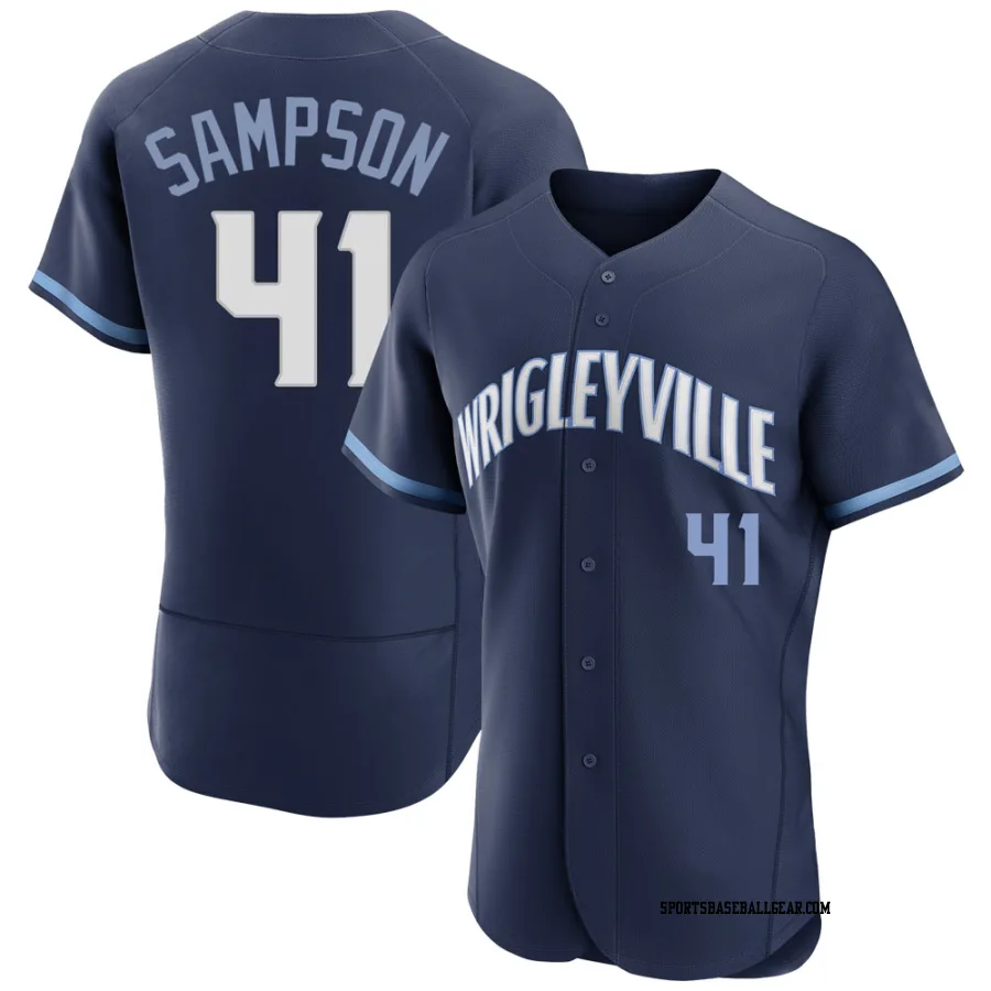 Adrian Sampson Men's Chicago Cubs Navy Authentic 2021 City Connect Jersey