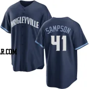 Adrian Sampson Men's Chicago Cubs Navy Replica 2021 City Connect Jersey