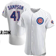 Adrian Sampson Men's Chicago Cubs White Authentic Home Jersey