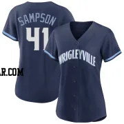 Adrian Sampson Women's Chicago Cubs Navy Authentic 2021 City Connect Jersey