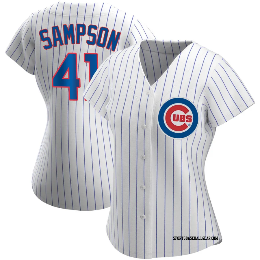 Adrian Sampson Women's Chicago Cubs White Authentic Home Jersey