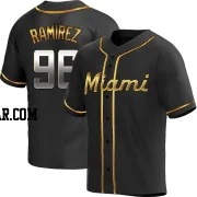 Agustin Ramirez Men's Miami Marlins Black Golden Replica Alternate Jersey