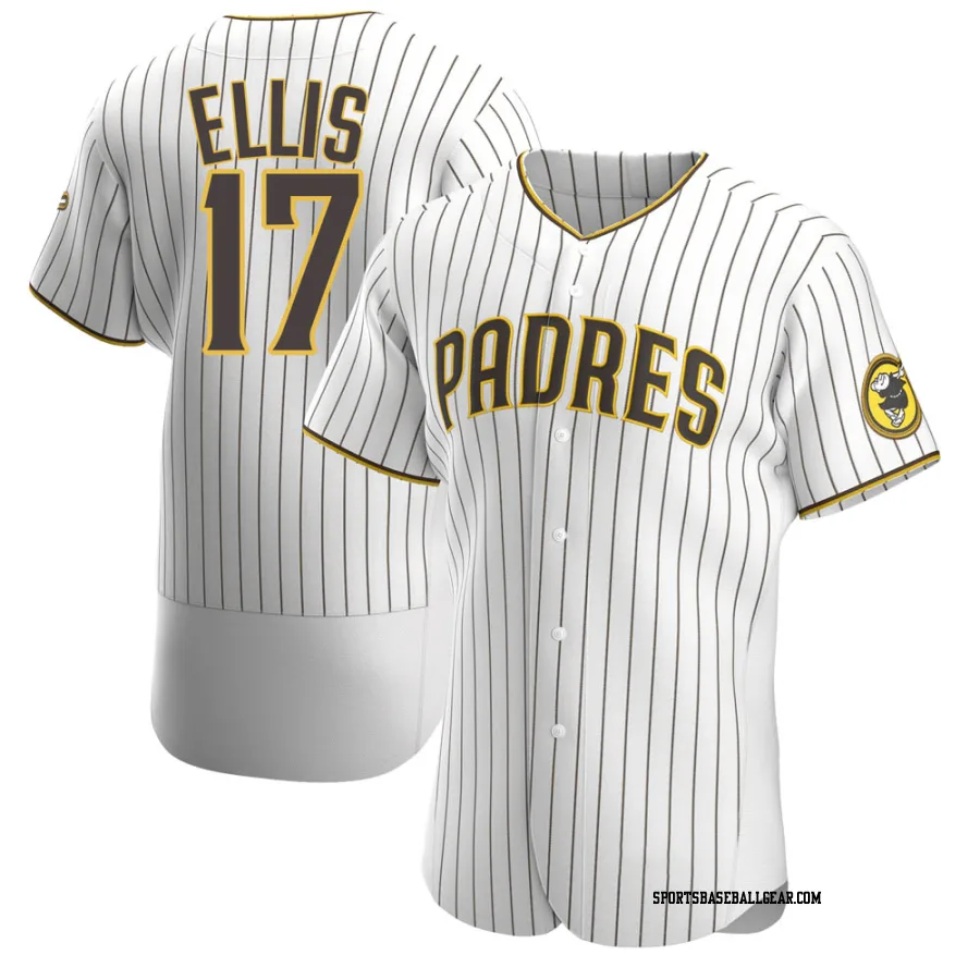 A.J. Ellis Men's San Diego Padres White/Brown Authentic Home Jersey