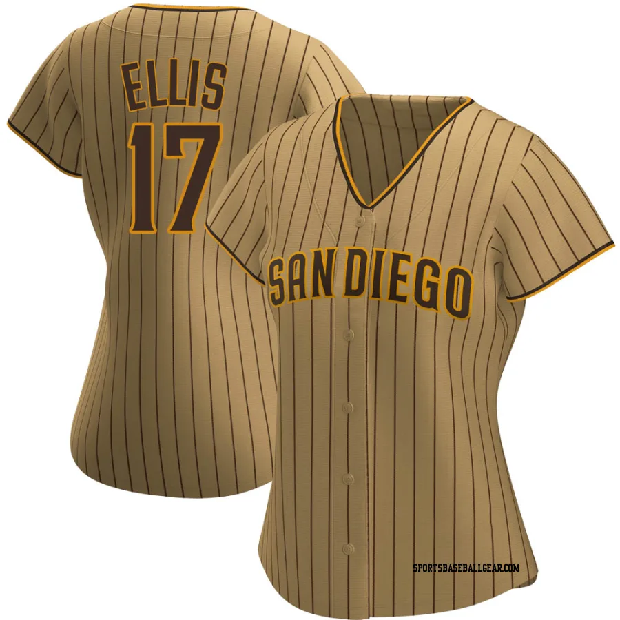 A.J. Ellis Women's San Diego Padres Tan/Brown Authentic Alternate Jersey