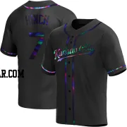 A.j. Hinch Men's Kansas City Royals Black Holographic Replica Alternate Jersey