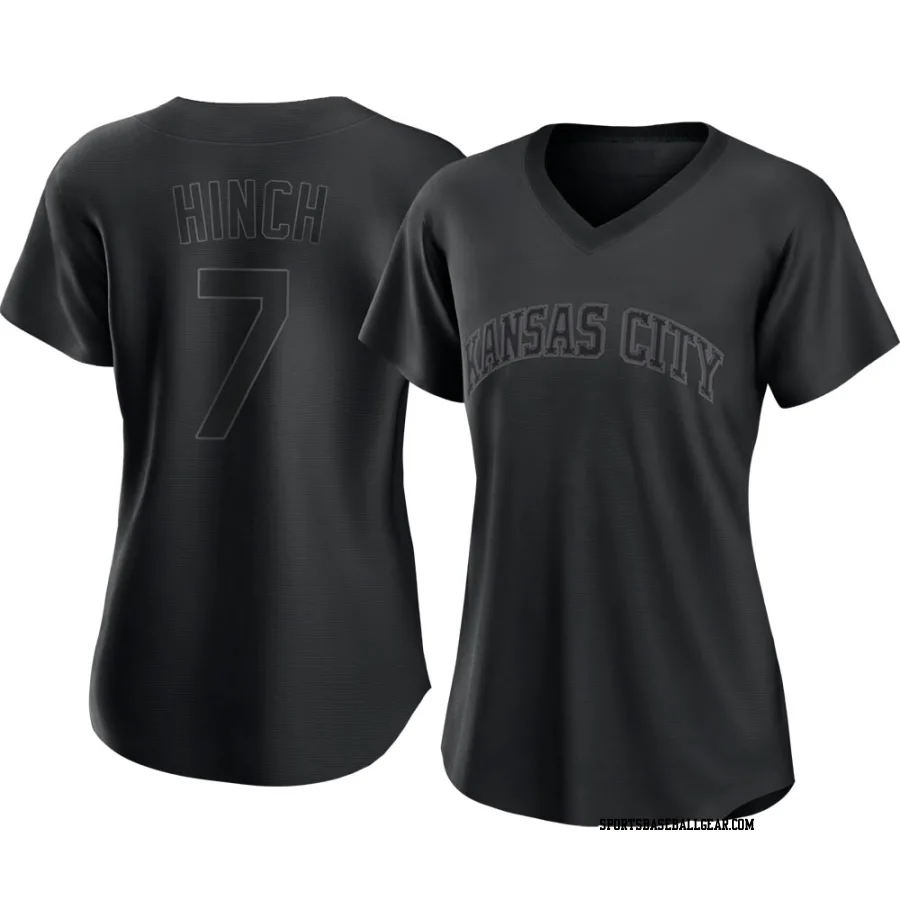 A.j. Hinch Women's Kansas City Royals Black Authentic Pitch Fashion Jersey