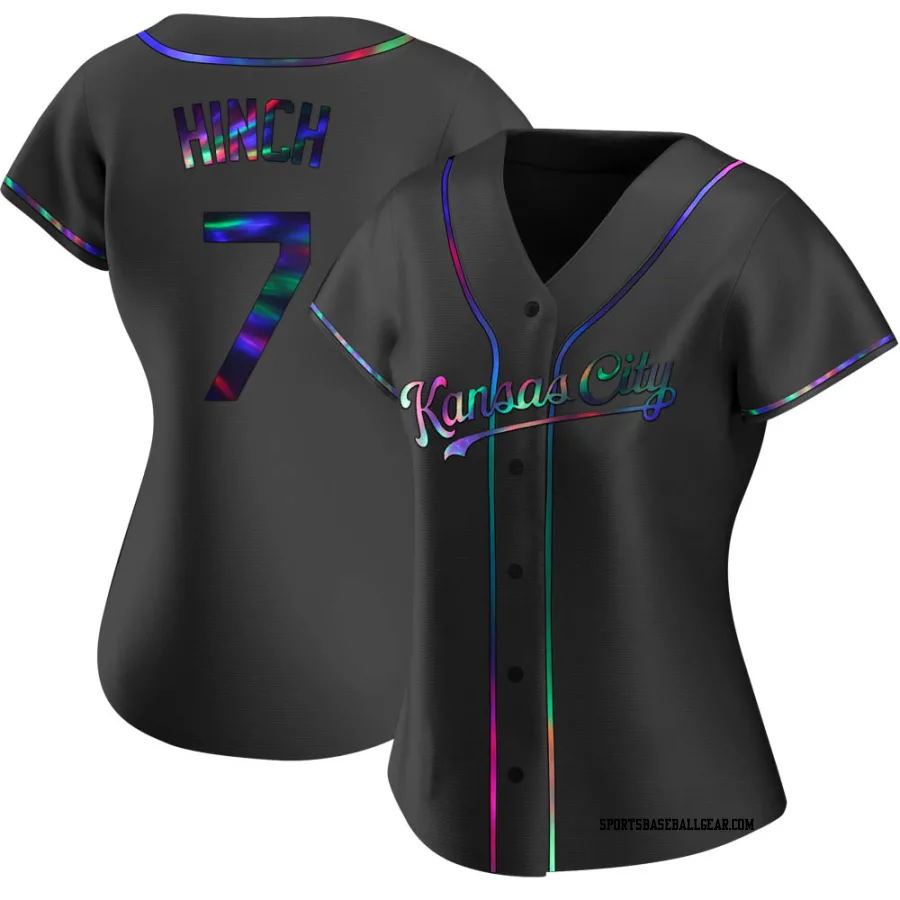 A.j. Hinch Women's Kansas City Royals Black Holographic Replica Alternate Jersey