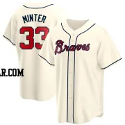 A.J. Minter Men's Atlanta Braves Cream Replica Alternate Jersey