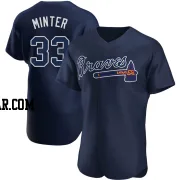 A.J. Minter Men's Atlanta Braves Navy Authentic Alternate Team Name Jersey