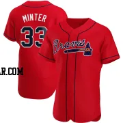 A.J. Minter Men's Atlanta Braves Red Authentic Alternate Jersey