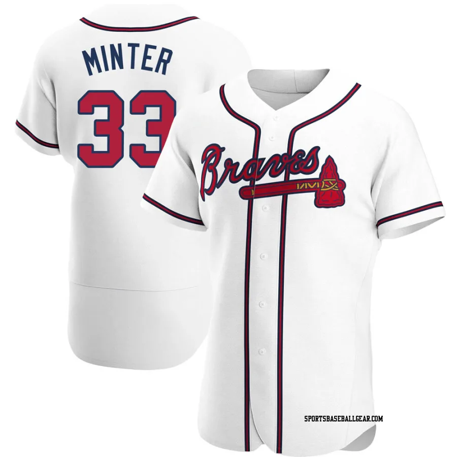 A.J. Minter Men's Atlanta Braves White Authentic Home Jersey