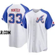 A.J. Minter Men's Atlanta Braves White Replica 2023 City Connect Jersey