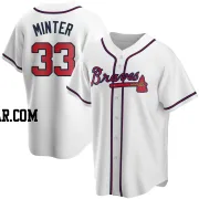 A.J. Minter Men's Atlanta Braves White Replica Home Jersey