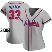 A.J. Minter Women's Atlanta Braves Gray Authentic Road Jersey