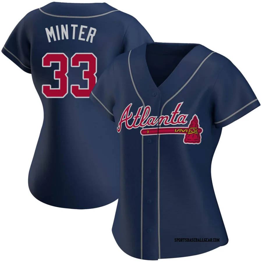 A.J. Minter Women's Atlanta Braves Navy Authentic Alternate Jersey