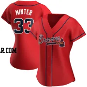 A.J. Minter Women's Atlanta Braves Red Authentic Alternate Jersey