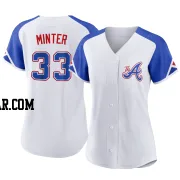 A.J. Minter Women's Atlanta Braves White Authentic 2023 City Connect Jersey