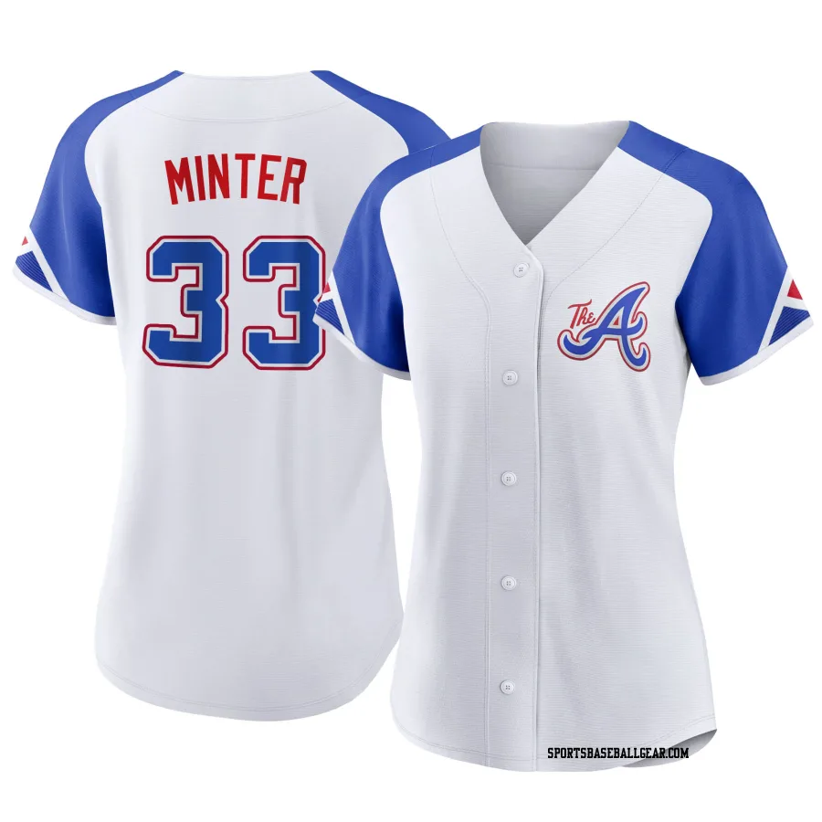 A.J. Minter Women's Atlanta Braves White Authentic 2023 City Connect Jersey