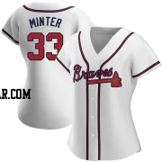 A.J. Minter Women's Atlanta Braves White Authentic Home Jersey