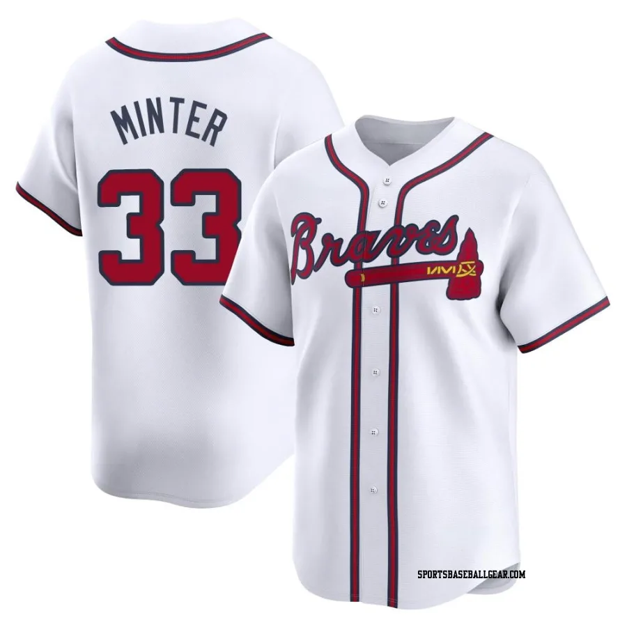 A.J. Minter Youth Atlanta Braves White Limited Home Jersey