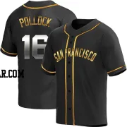 AJ Pollock Men's San Francisco Giants Black Golden Replica Alternate Jersey