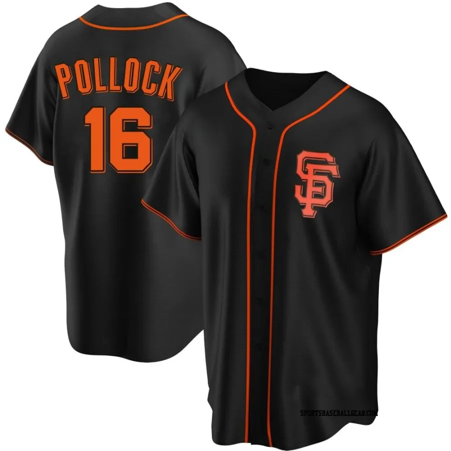 AJ Pollock Men's San Francisco Giants Black Replica Alternate Jersey