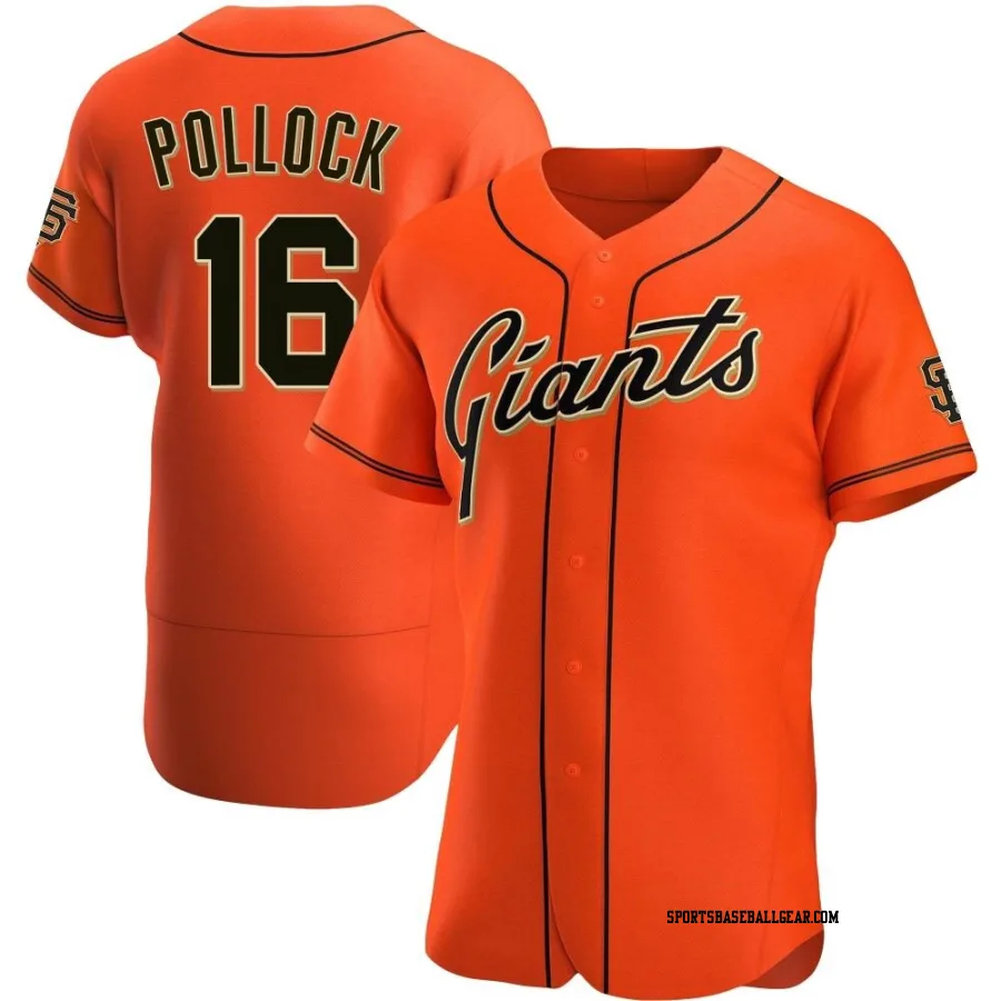 AJ Pollock Men's San Francisco Giants Orange Authentic Alternate Jersey