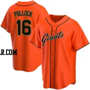 AJ Pollock Men's San Francisco Giants Orange Replica Alternate Jersey