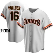 AJ Pollock Men's San Francisco Giants White Replica Home Cooperstown Collection Jersey