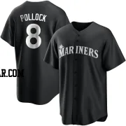 AJ Pollock Men's Seattle Mariners Black/White Replica Jersey