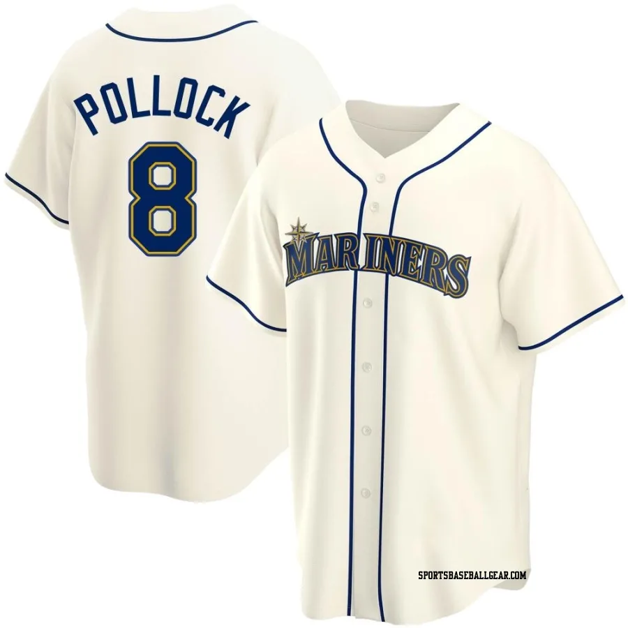 AJ Pollock Men's Seattle Mariners Cream Replica Alternate Jersey