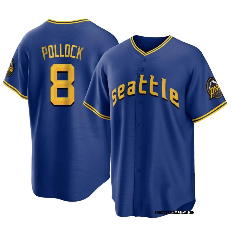 AJ Pollock Men's Seattle Mariners Royal Replica 2023 City Connect Jersey