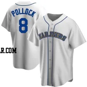 AJ Pollock Men's Seattle Mariners White Replica Home Cooperstown Collection Jersey