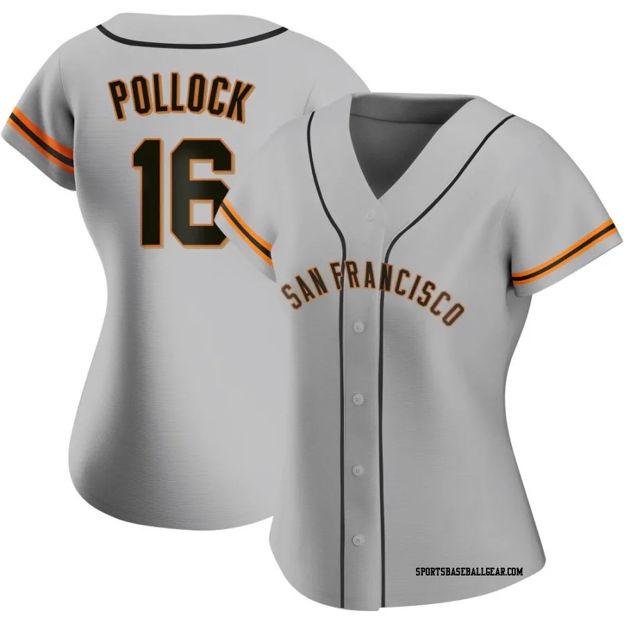 AJ Pollock Women's San Francisco Giants Gray Replica Road Jersey