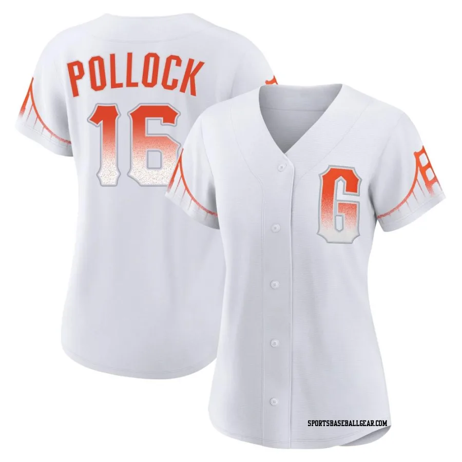 AJ Pollock Women's San Francisco Giants White Authentic 2021 City Connect Jersey