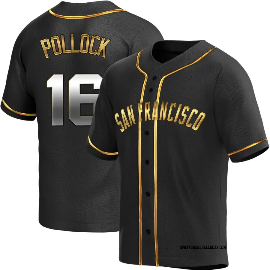 AJ Pollock Youth San Francisco Giants Black Golden Replica Alternate Jersey