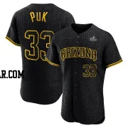 A.J. Puk Men's Arizona Diamondbacks Black Authentic Snake Skin City 2023 World Series Jersey