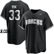 A.J. Puk Men's Arizona Diamondbacks White Replica Black 2023 World Series Jersey