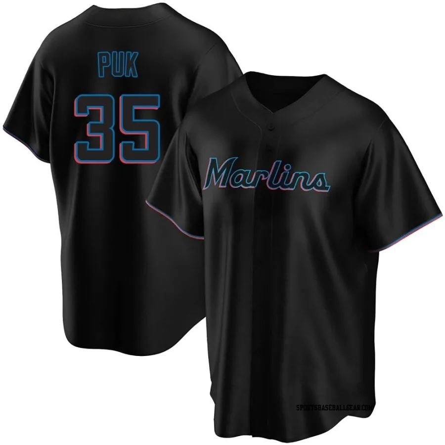 A.J. Puk Men's Miami Marlins Black Replica Alternate Jersey