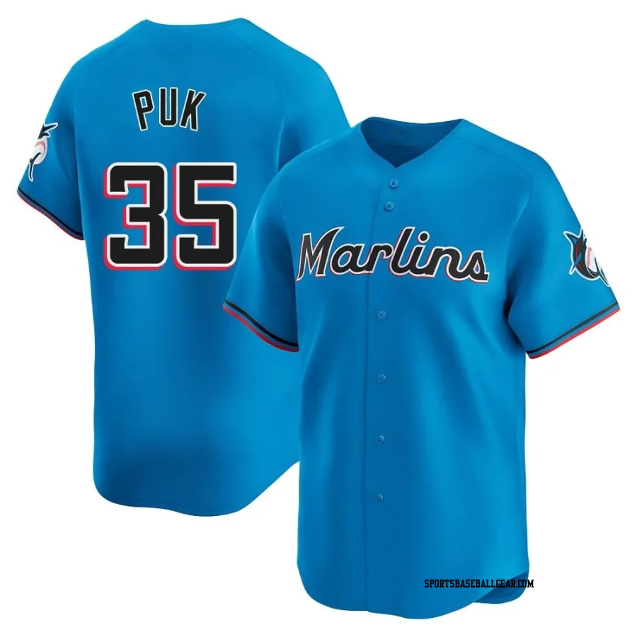 A.J. Puk Men's Miami Marlins Blue Limited Alternate Jersey