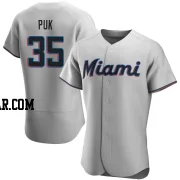 A.J. Puk Men's Miami Marlins Gray Authentic Road Jersey